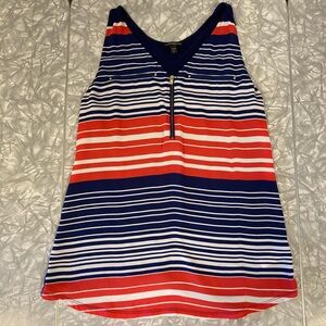 Striped Sleeveless Top - Red, White, and Blue